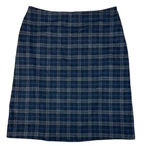 Premise Navy and Charcoal Plaid Pencil Skirt SKU1252